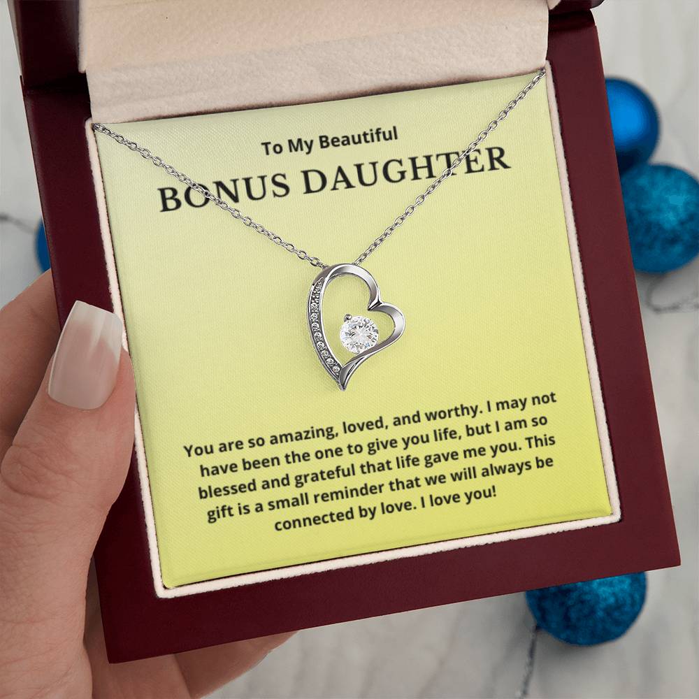 BONUS DAUGHTER gift for step daughter wedding gifts step daughter necklace gift to step daughter from bride groom stepmother BIRTHDAY gift