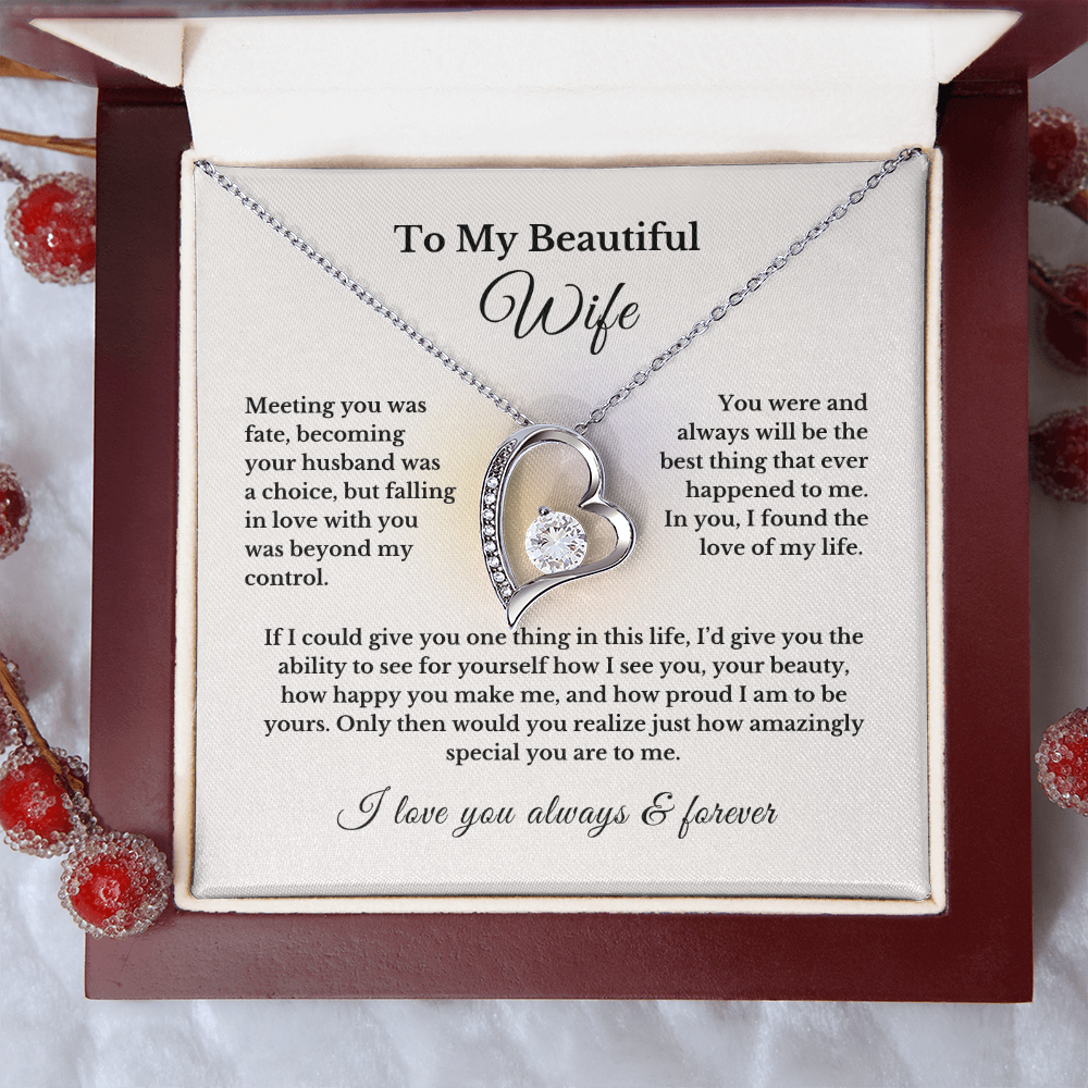 Heart Necklace, Romantic Gift for Wife, To My Wife from Husband, Cute Jewelry, Valentine's Day Gift, Anniversary Gift, Birthday Gift