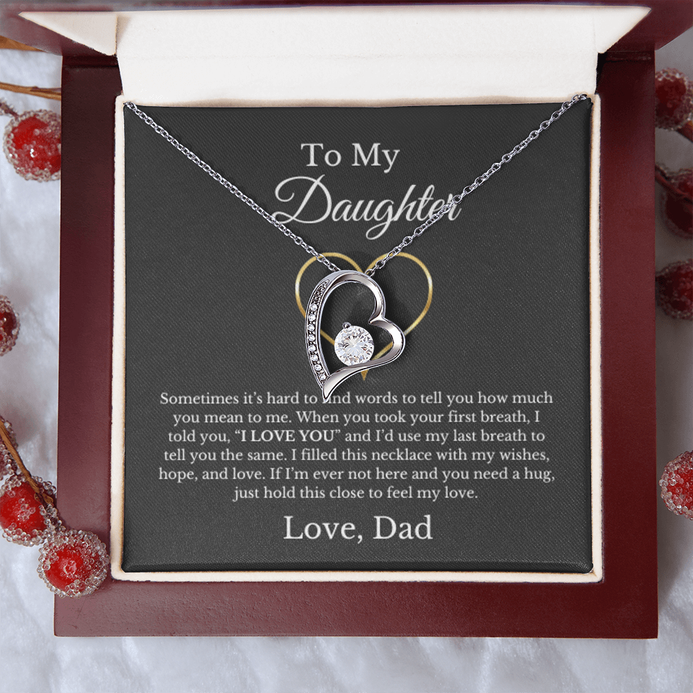 To My Daughter Heart Special Necklace From Dad