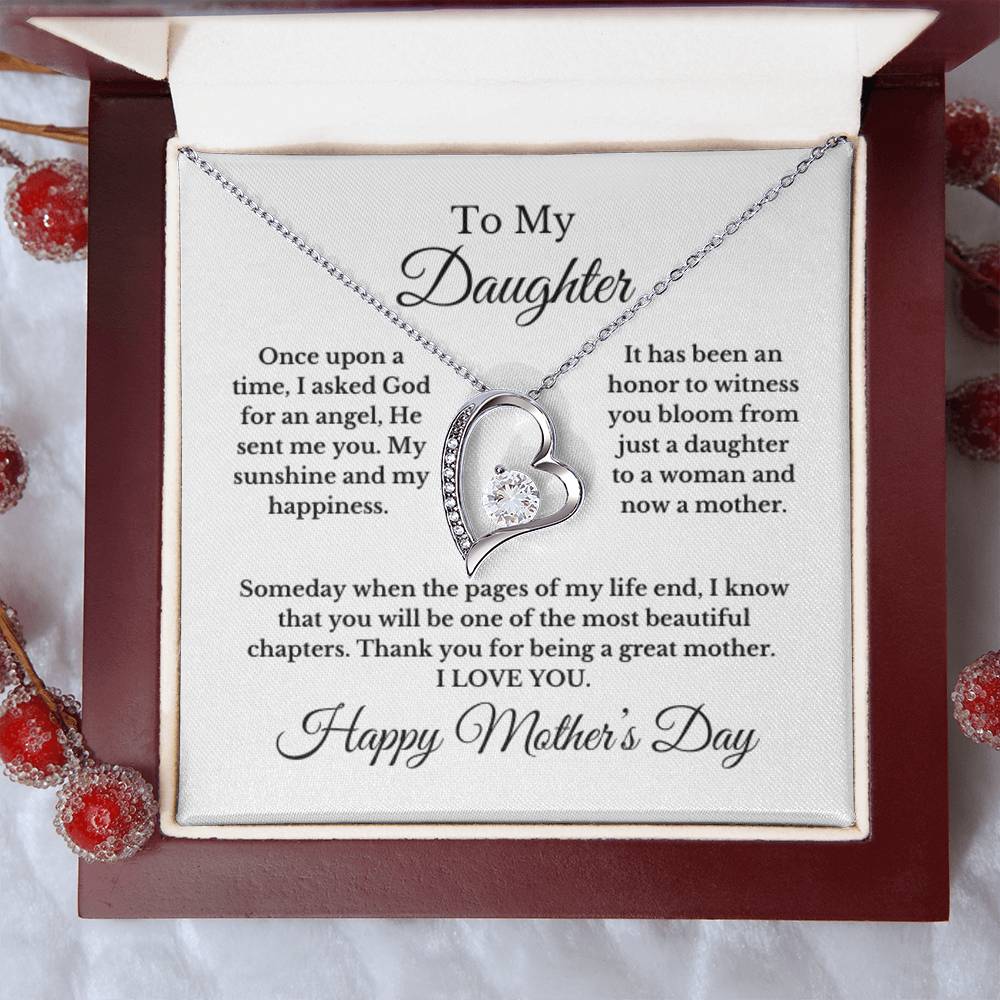 To My Daughter From Mom Dad, Mother's Day Love Necklace.
