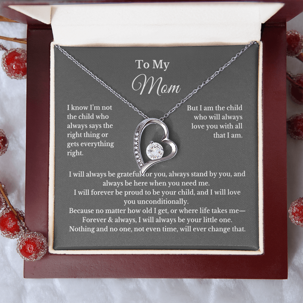 To My Mom Heart Necklace Gift For Mothers Day