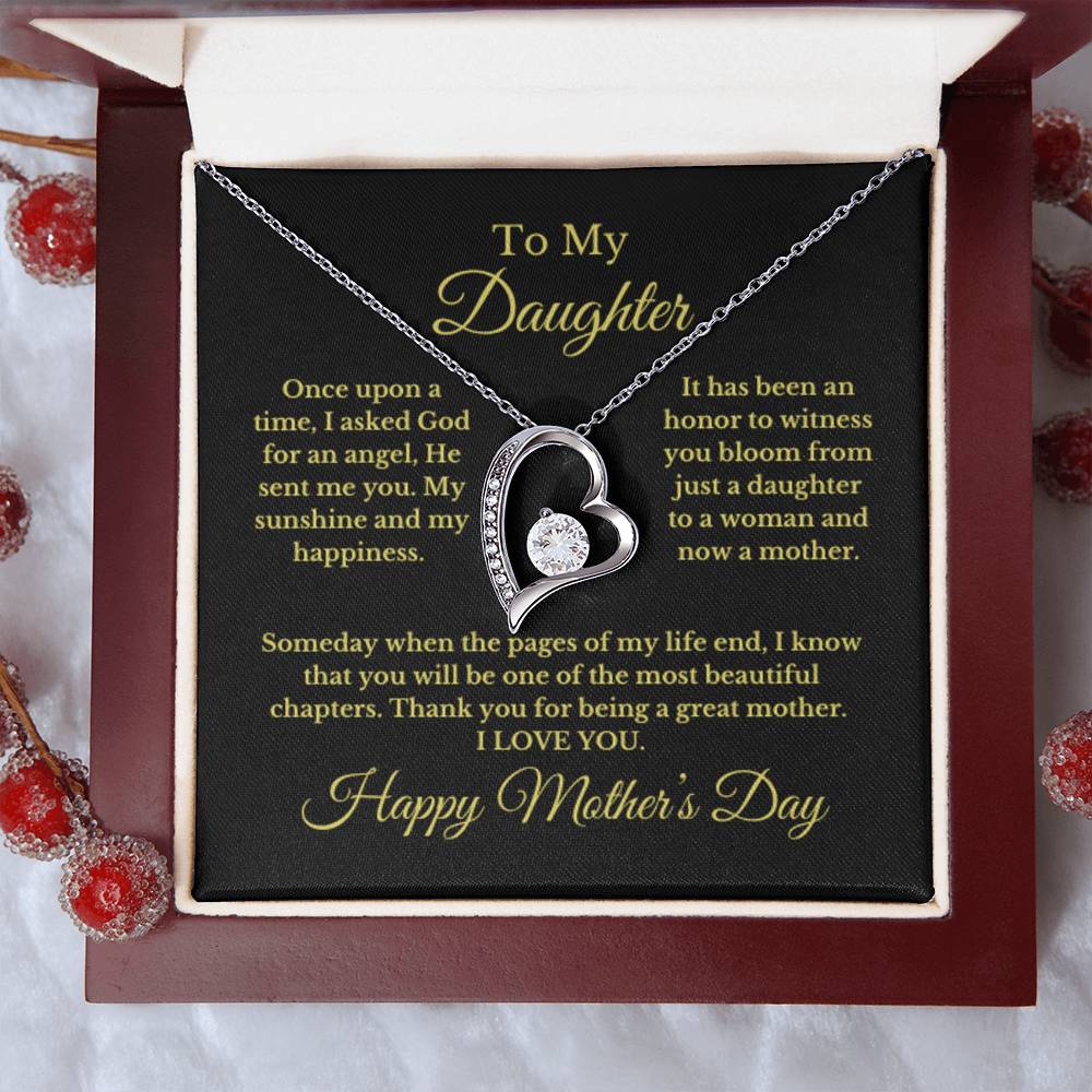 To My Daughter From Mom Dad, Mother's Day Love Necklace