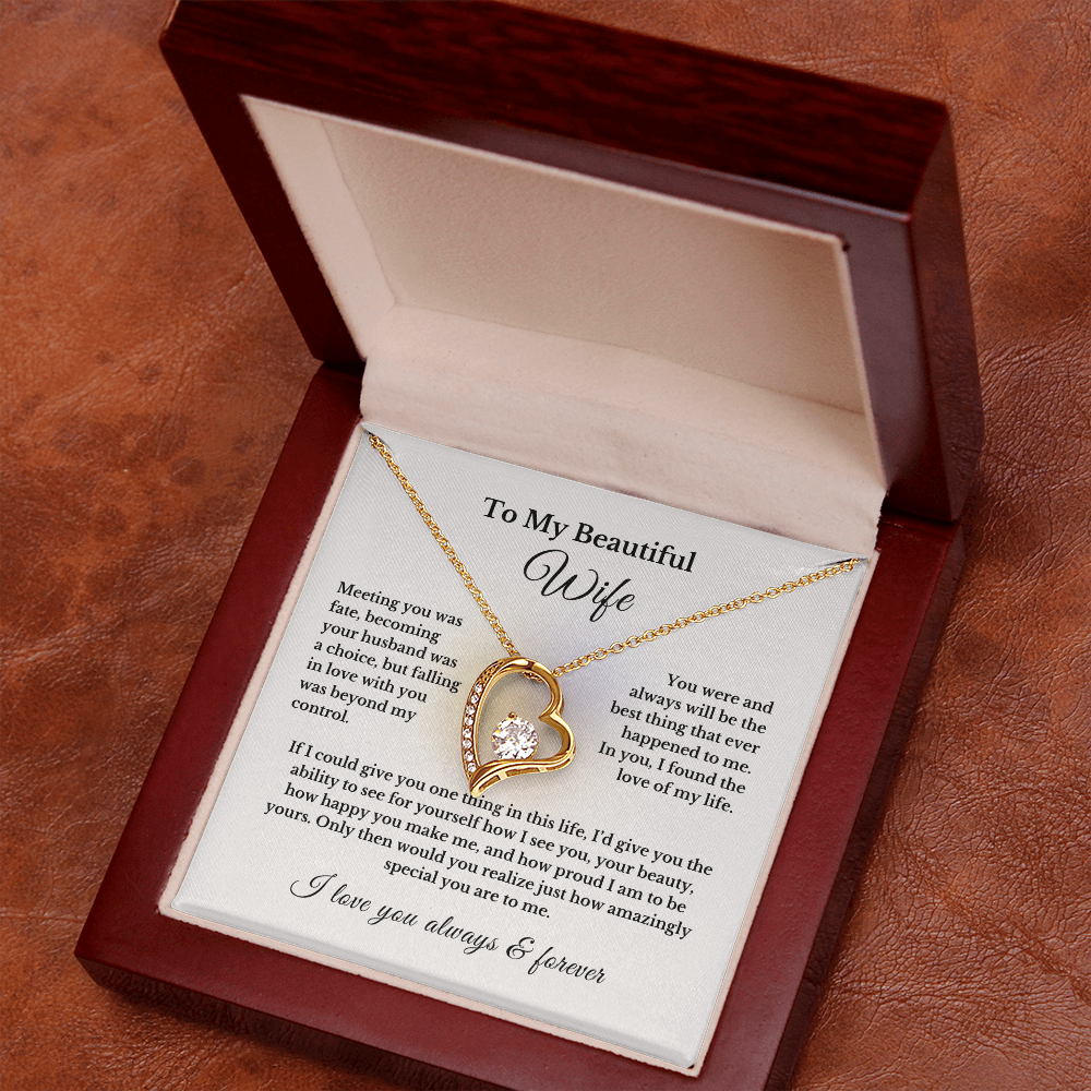 Heart Necklace, Romantic Gift for Wife, To My Wife from Husband, Cute Jewelry, Valentine's Day Gift, Anniversary Gift, Birthday Gift