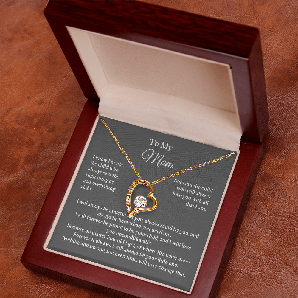 To My Mom Heart Necklace Gift For Mothers Day