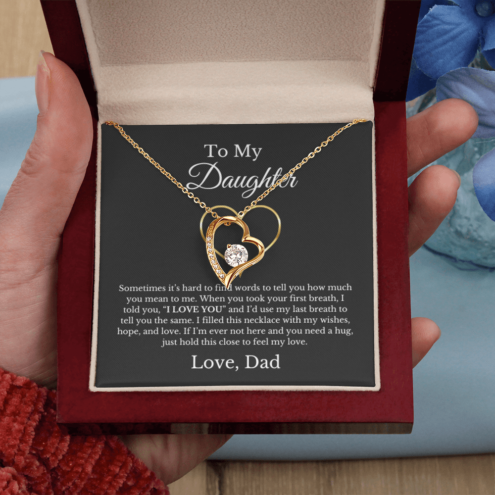 To My Daughter Heart Special Necklace From Dad