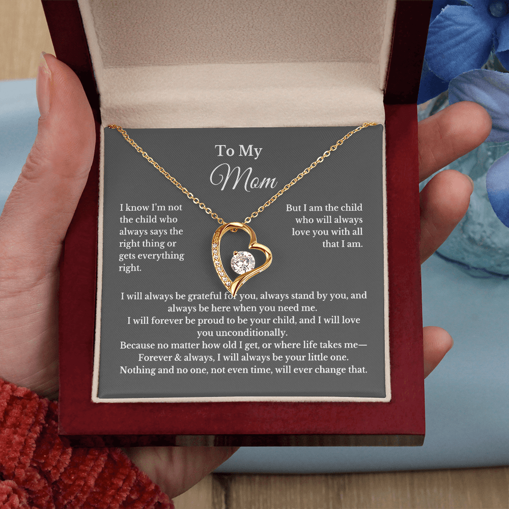 To My Mom Heart Necklace Gift For Mothers Day