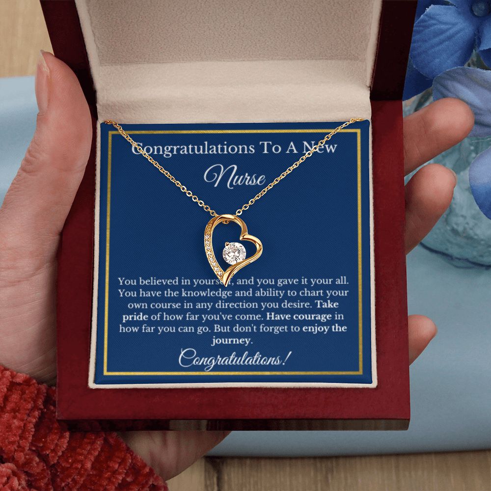 Nurse Gifts for Women, Gold Jewelry Diamond Necklace, RN Gifts for Nurses, Gift for Practitioner, Graduation, School Nurse, Registered Nurse