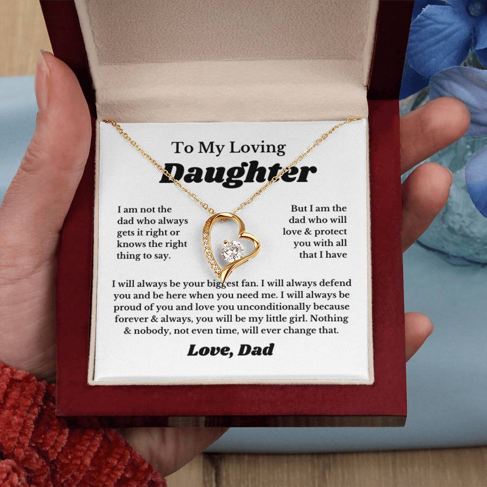 To My Daughter Heart Necklace Gift From Dad Jewelry