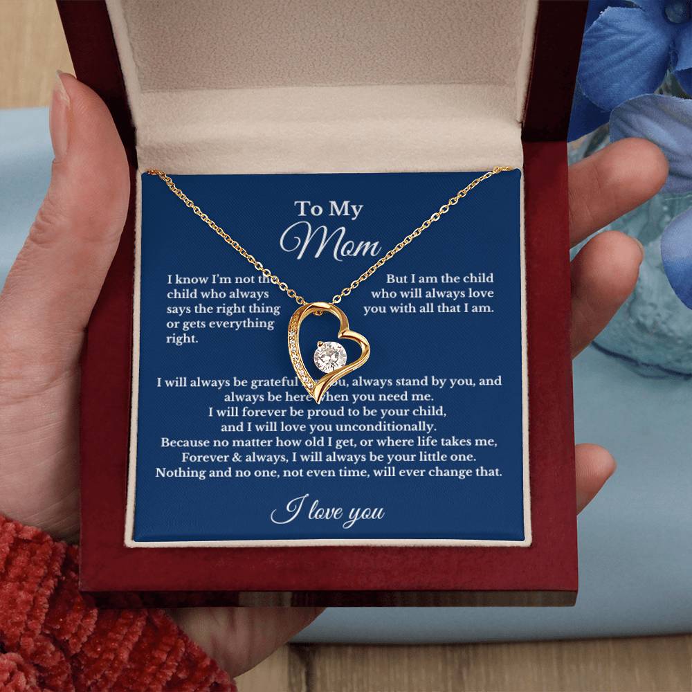 To My Mom Heart Necklace Gift For Mothers Day, Valentines, Christmas, Her Birthday