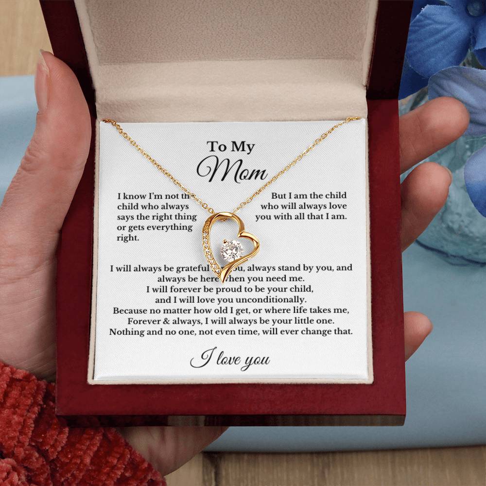To My Mom Heart Necklace Gift For Mothers Day, Valentines, Christmas, Her Birthday