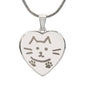Cat Engraved Heart Necklace, Personalized Pet Gift, Personalized Pet Name, Luxury 18K Gold or Silver Jewelry, Christmas Gift, Kitty