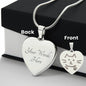 Cat Engraved Heart Necklace, Personalized Pet Gift, Personalized Pet Name, Luxury 18K Gold or Silver Jewelry, Christmas Gift, Kitty