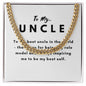 Uncle Necklace Gift, From Niece or Cousin, Link Chain Jewelry, Graduation, Father's Day, Christmas Gifts for Men, Message Card