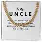 Uncle Necklace Gift, From Niece or Cousin, Link Chain Jewelry, Graduation, Father's Day, Christmas Gifts for Men, Message Card