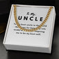 Uncle Necklace Gift, From Niece or Cousin, Link Chain Jewelry, Graduation, Father's Day, Christmas Gifts for Men, Message Card