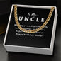 Uncle Necklace Gift, From Niece or Cousin, Link Chain Jewelry, Graduation, Father's Day, Christmas Gifts for Men, Message Card