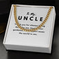 Uncle Necklace Gift, From Niece or Cousin, Link Chain Jewelry, Graduation, Father's Day, Christmas Gifts for Men, Message Card