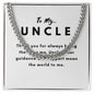 Uncle Necklace Gift, From Niece or Cousin, Link Chain Jewelry, Graduation, Father's Day, Christmas Gifts for Men, Message Card