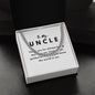 Uncle Necklace Gift, From Niece or Cousin, Link Chain Jewelry, Graduation, Father's Day, Christmas Gifts for Men, Message Card