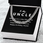 Uncle Necklace Gift, From Niece or Cousin, Link Chain Jewelry, Graduation, Father's Day, Christmas Gifts for Men, Message Card