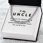 Uncle Necklace Gift, From Niece or Cousin, Link Chain Jewelry, Graduation, Father's Day, Christmas Gifts for Men, Message Card
