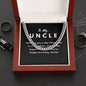 Uncle Necklace Gift, From Niece or Cousin, Link Chain Jewelry, Graduation, Father's Day, Christmas Gifts for Men, Message Card