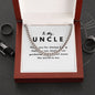 Uncle Necklace Gift, From Niece or Cousin, Link Chain Jewelry, Graduation, Father's Day, Christmas Gifts for Men, Message Card