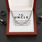 Uncle Necklace Gift, From Niece or Cousin, Link Chain Jewelry, Graduation, Father's Day, Christmas Gifts for Men, Message Card