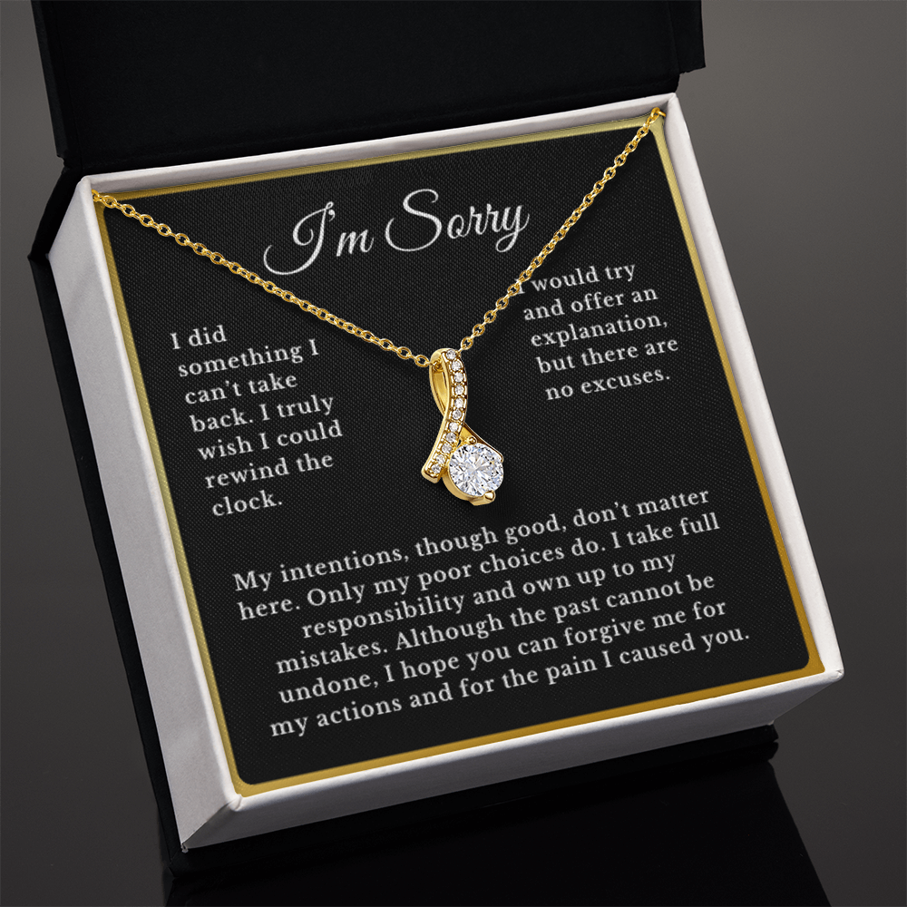 Apology Gift Necklace Message, I'm Sorry Card with Jewelry