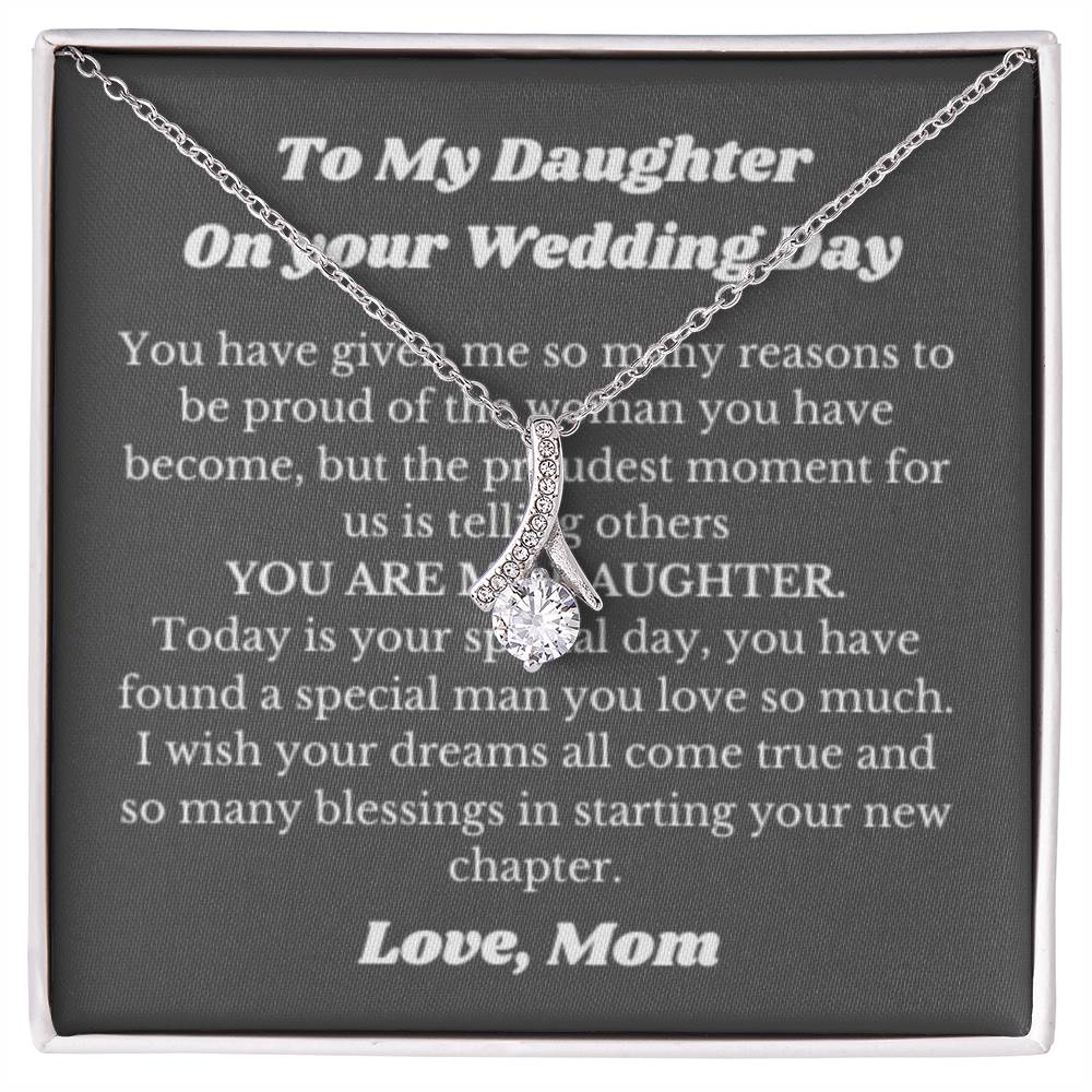 Necklace Gift for Daughter on Her Wedding Day from Mom, Bride Gift from Mom, Daughter Wedding Gifts