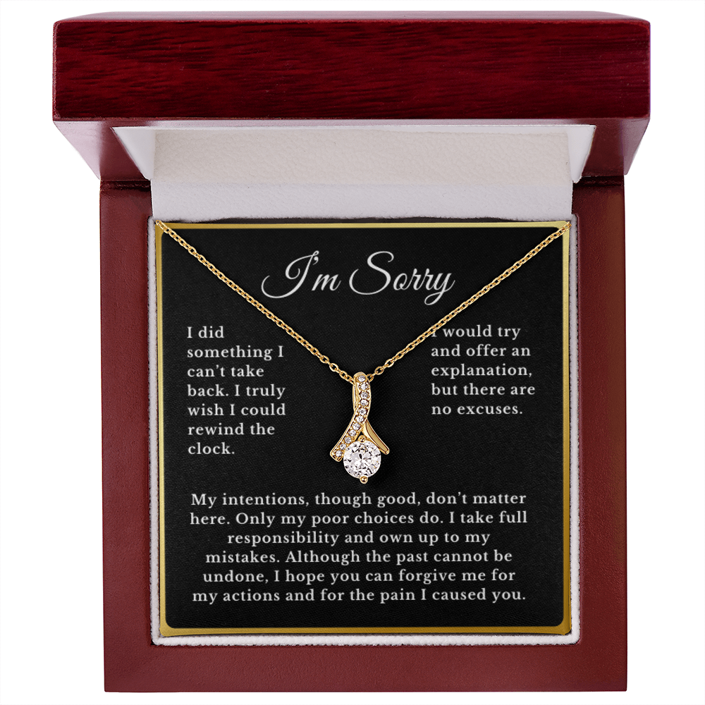Apology Gift Necklace Message, I'm Sorry Card with Jewelry