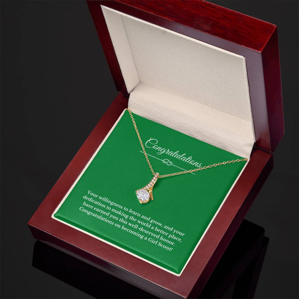 Ribbon Girl Scout Gift Necklace.