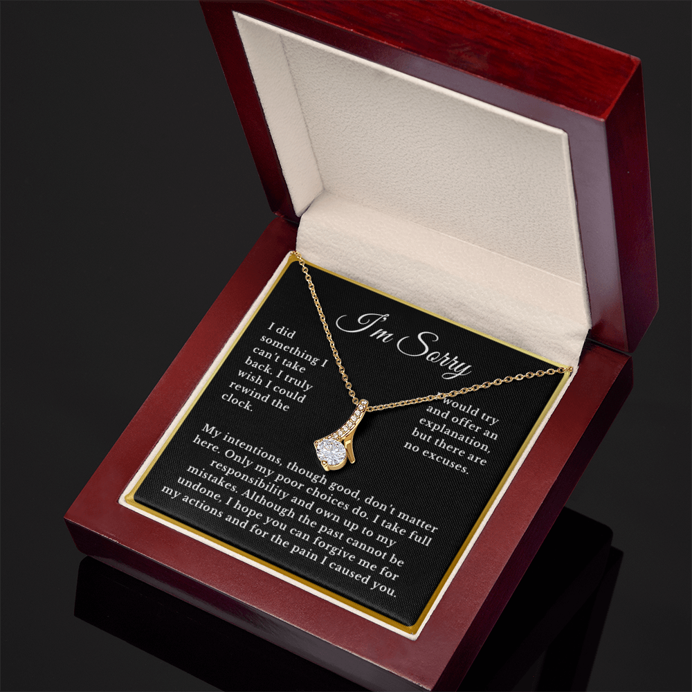 Apology Gift Necklace Message, I'm Sorry Card with Jewelry