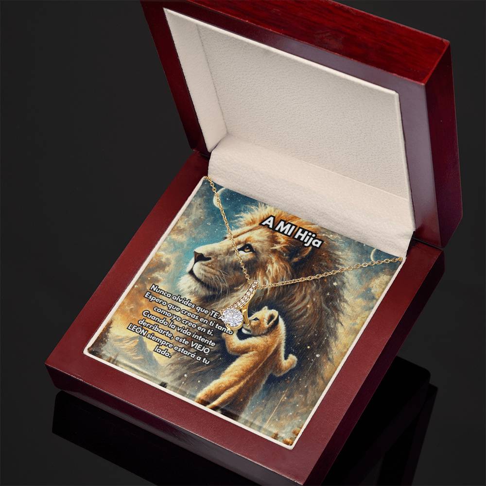 Collar de León, Collar de León de Plata o Oro, Collar de Animal Salvaje, Collar de Papá, Joyería, Regalo para Hija o Hijo