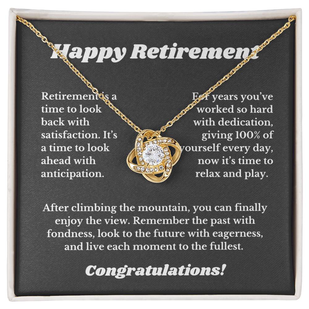 Happy Retirement Necklace Gift for Coworker, Family, Friend Jewelry, Congratulations