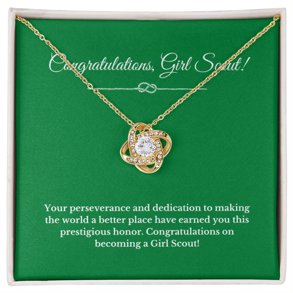 Love Knot Girl Scout Gift, Girl Scout Necklace, Girl Scout Gifts, Girl Scout Jewelry, Girl Scout Leader Gift, Girl Scout Gold Award Gift, Gold Award