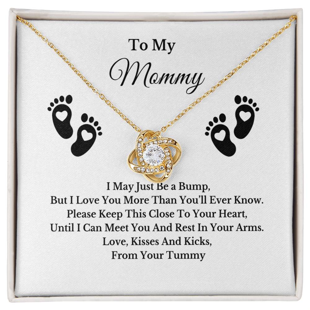 Baby Bump Necklace for Mom, Gold Silver Pendant Jewelry with Message Card, Gift for New Mommy