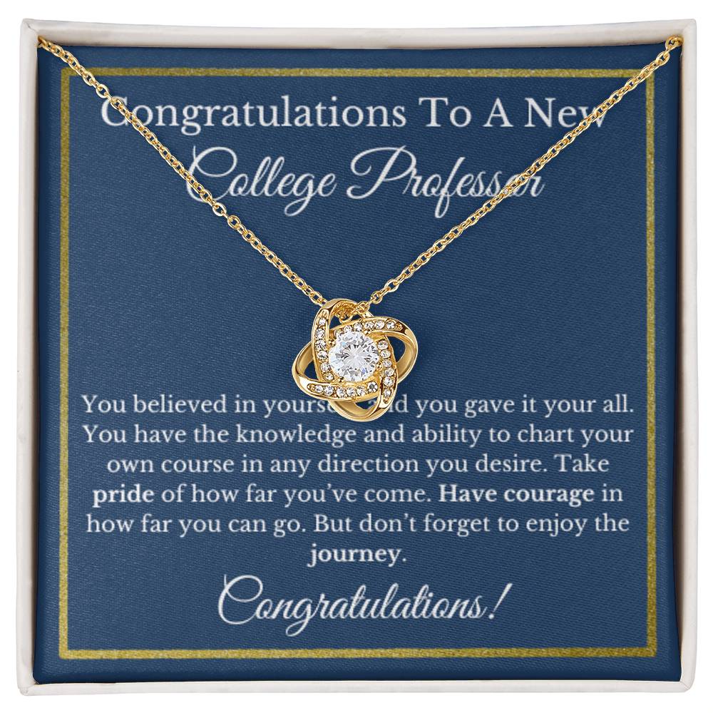 College Professor Necklace, Graduation Gift for Educator, Aspiring Professor, Higher Ed Jewelry Present