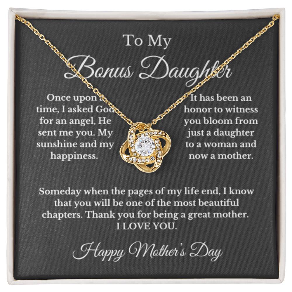To My Bonus Daughter From Mom, Mother's Day Necklace