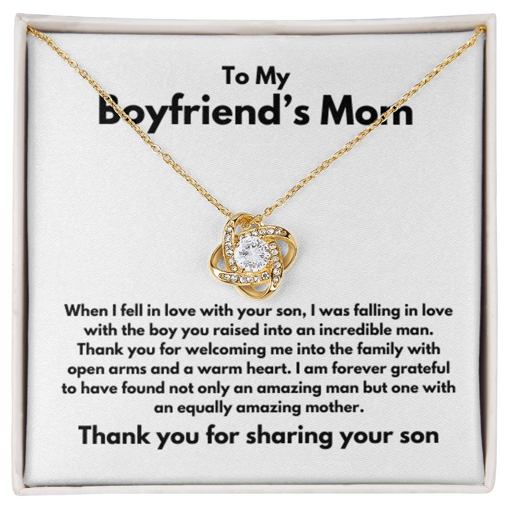 To Boyfriend's Mom Gift Forever Grateful Knot Necklace