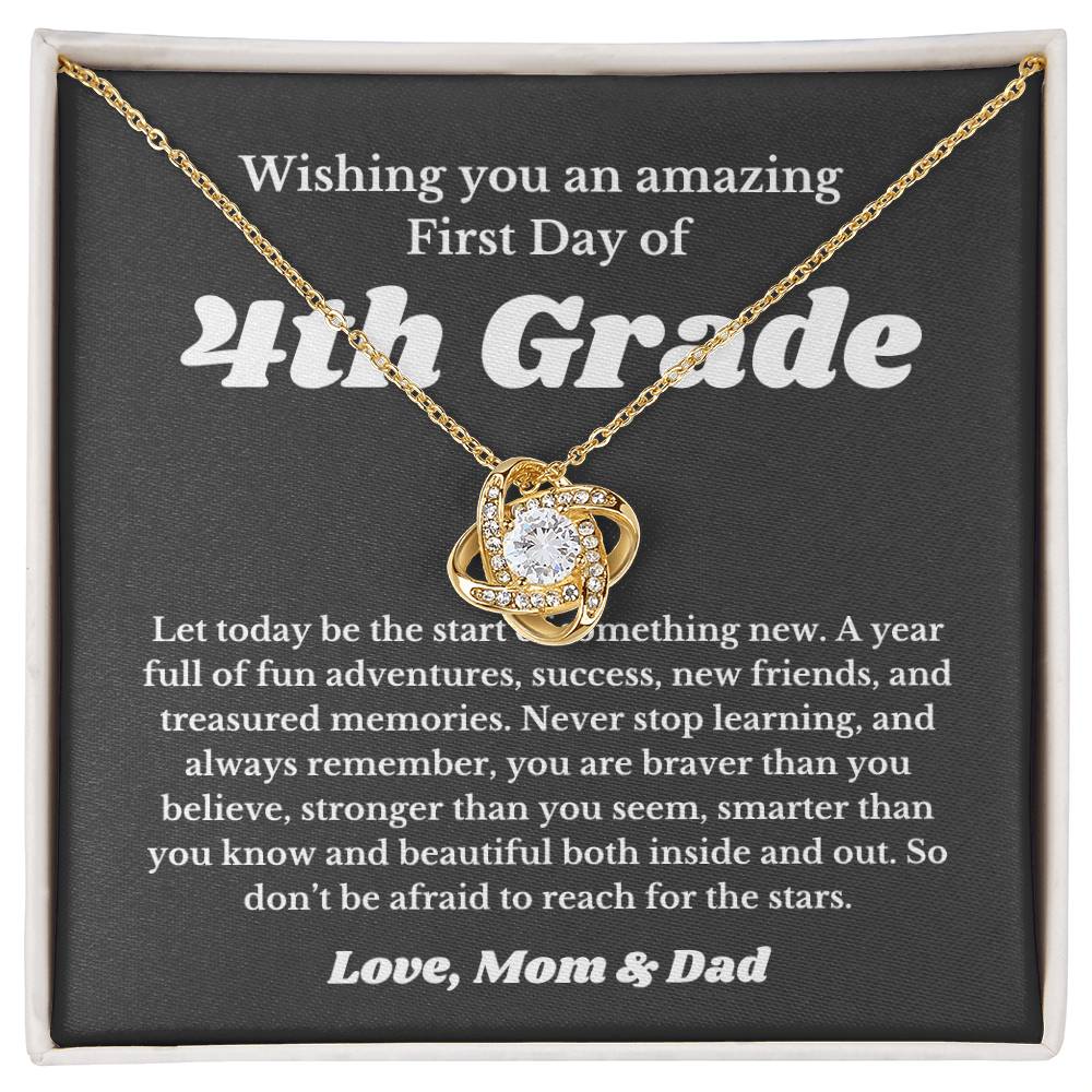 First Day Of 4th Grade , For Daughter, Son, Back To School Gift Necklace Jewelry, Elementary School