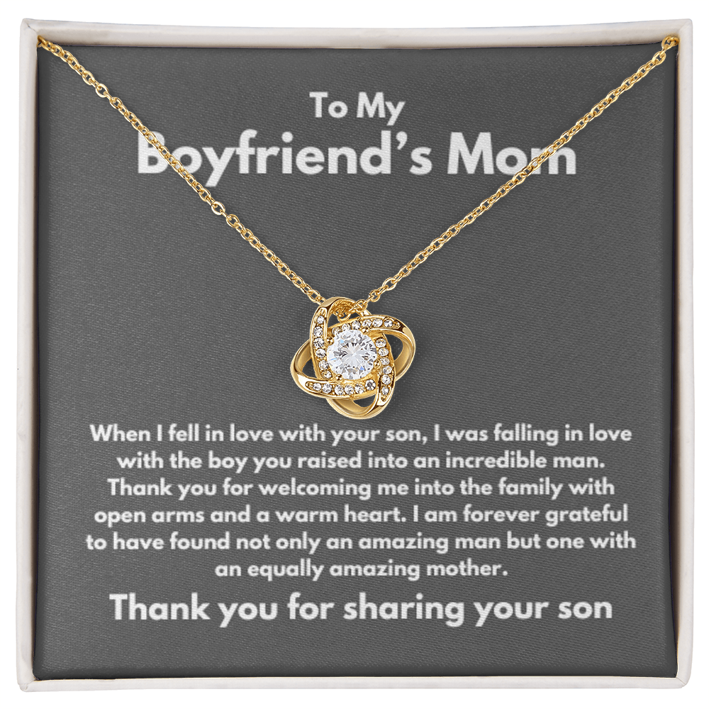 To Boyfriend's Mom Gift Forever Grateful Knot Necklace