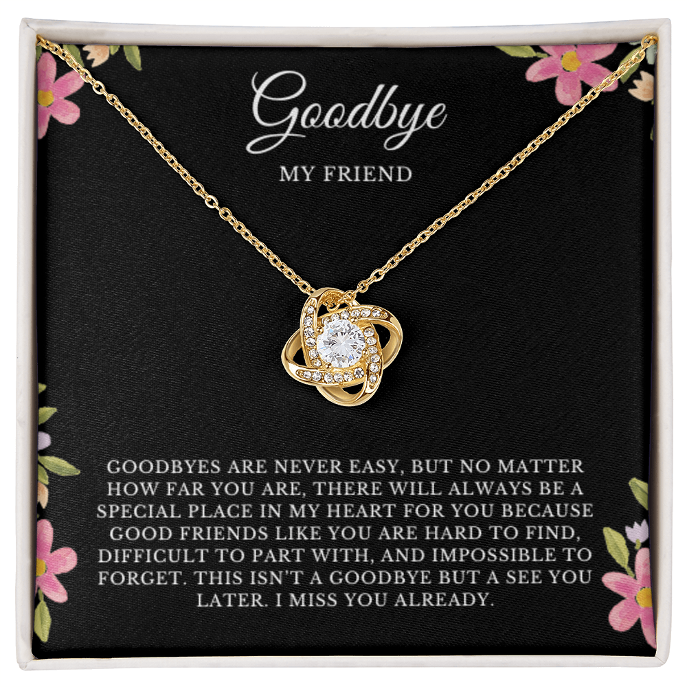 Love Knot Best Friend Going Away Necklace, Gift for Friend, Moving Away Gift ,Farewell