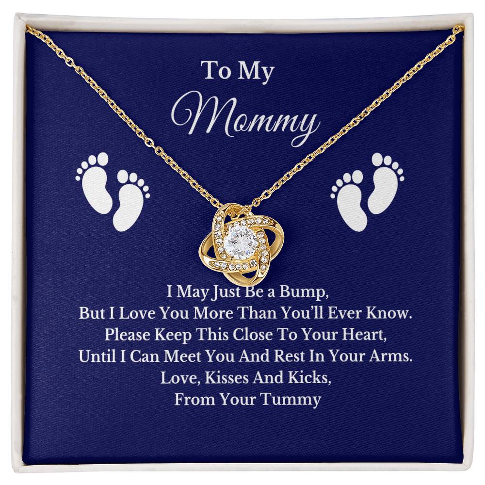 Baby Bump Necklace for Mom, Gold Silver Pendant Jewelry with Message Card, Gift for New Mommy