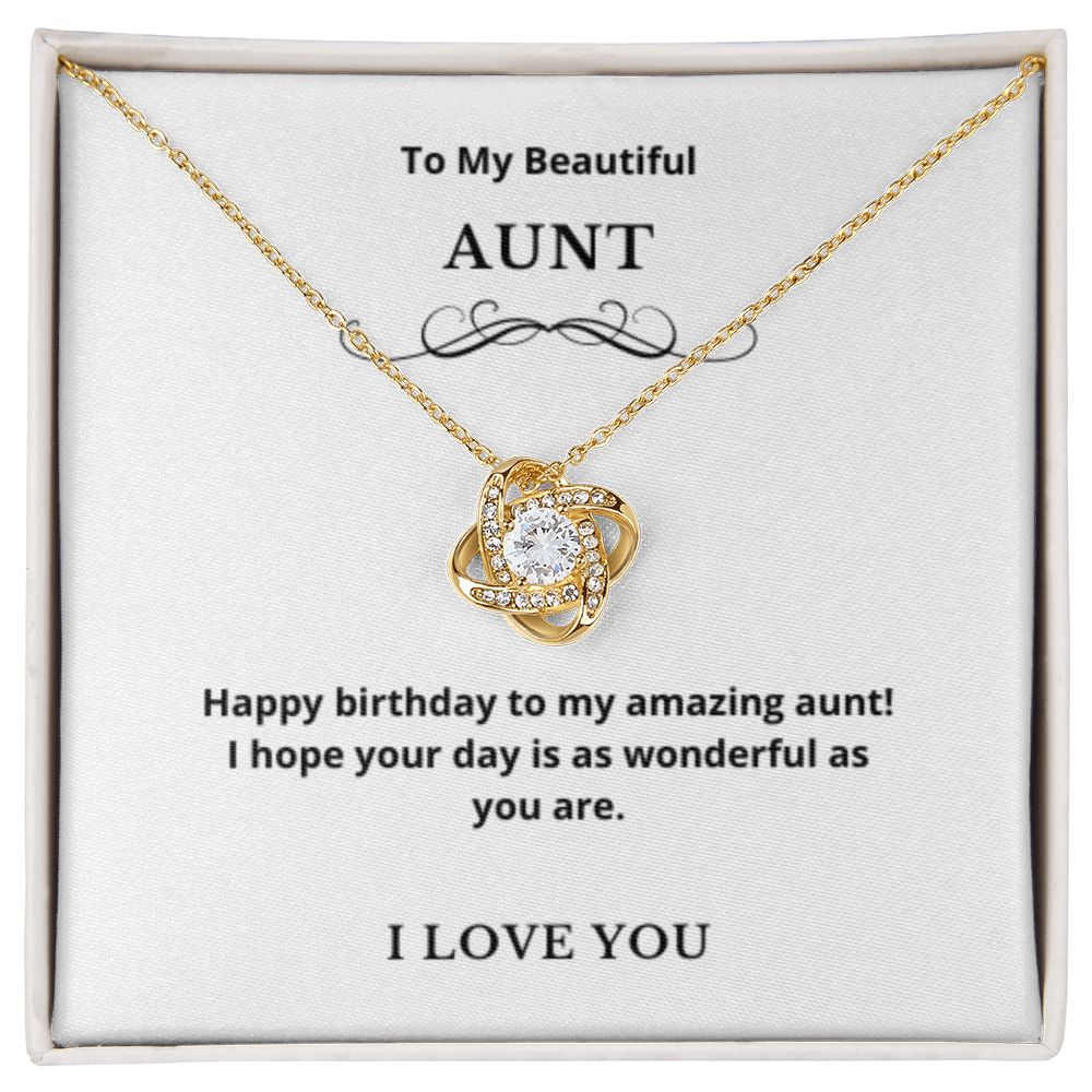 Love Knot To My Aunt Jewelry, Aunt Necklace Gift, Cousin Gift, Family Jewelry, Message Card Gift, For Aunt, Aunt Birthday