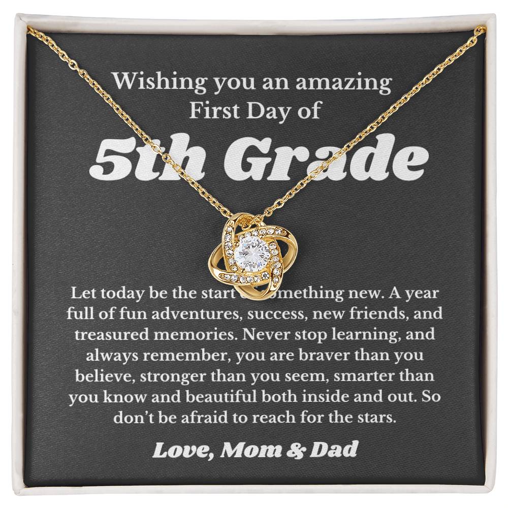 First Day Of 5th Grade , For Daughter, Son, Back To School Gift Necklace Jewelry, Elementary