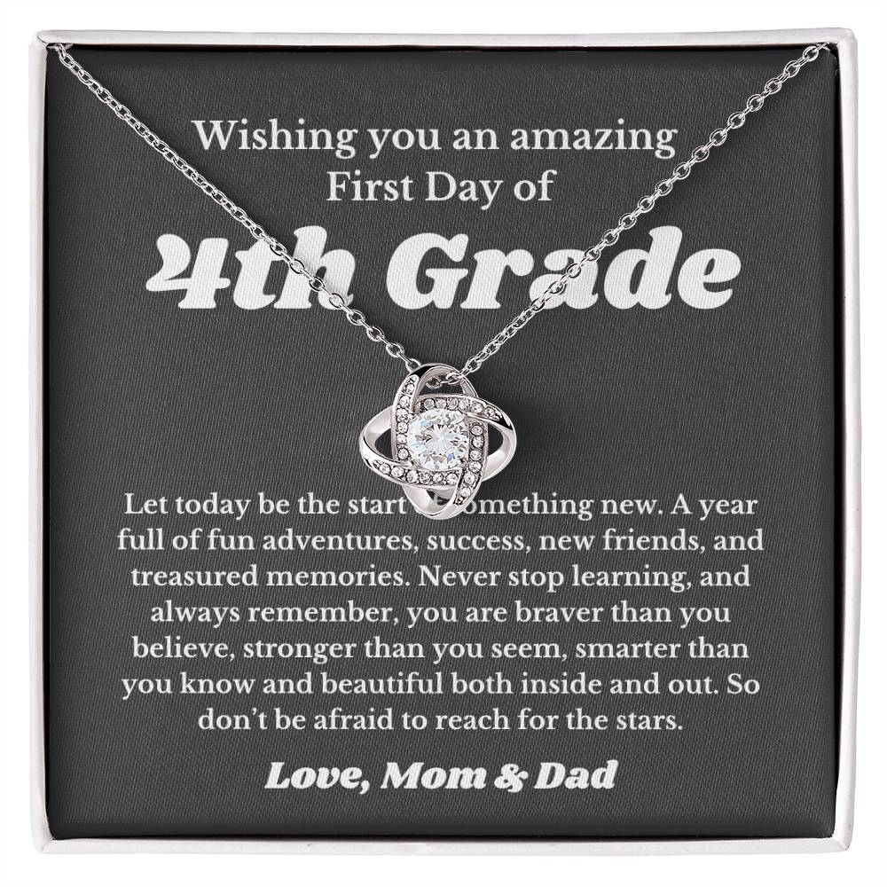 First Day Of 4th Grade , For Daughter, Son, Back To School Gift Necklace Jewelry, Elementary School