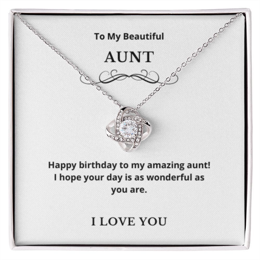 Love Knot To My Aunt Jewelry, Aunt Necklace Gift, Cousin Gift, Family Jewelry, Message Card Gift, For Aunt, Aunt Birthday