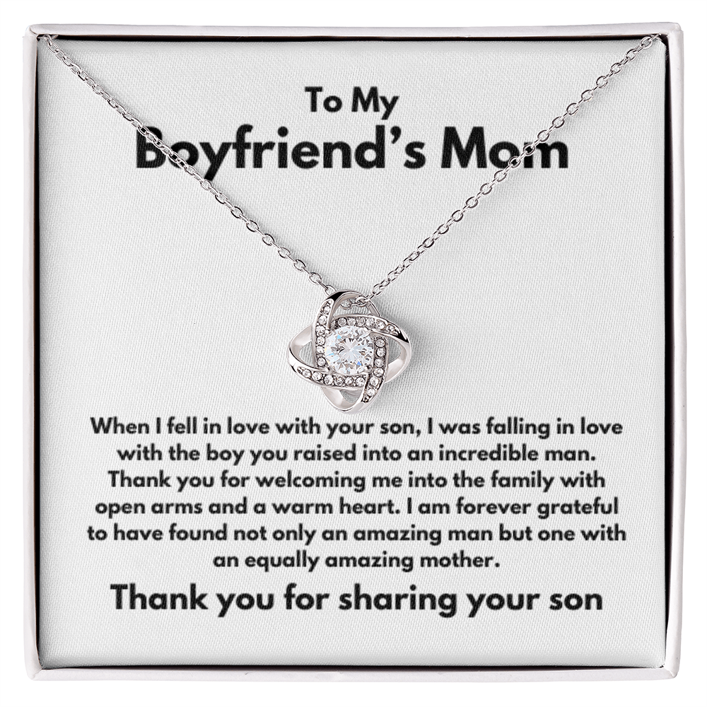 To Boyfriend's Mom Gift Forever Grateful Knot Necklace