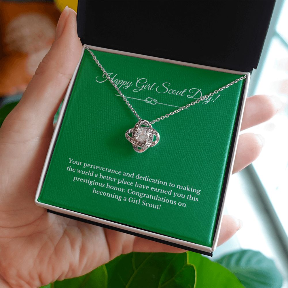 Love Knot Girl Scout Gift, Girl Scout Necklace, Girl Scout Gifts, Girl Scout Jewelry, Girl Scout Leader Gift, Girl Scout Gold Award Gift, Gold Award
